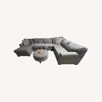 Living Spaces 3-Piece Sectional + Storage Ottoman