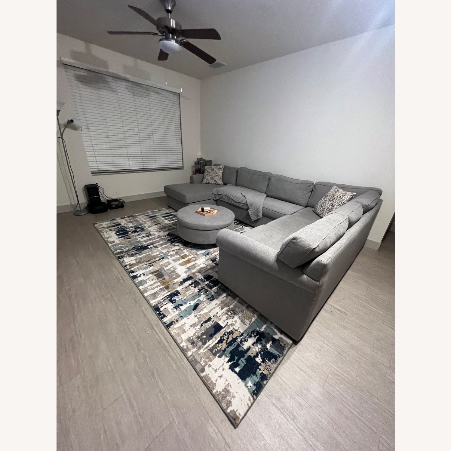 Living Spaces 3-Piece Sectional + Storage Ottoman - image-3