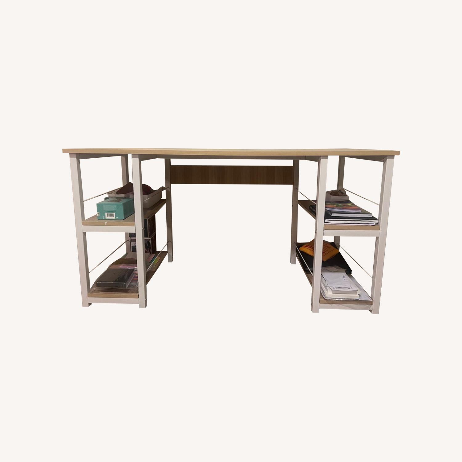 Amazon 55” Office Desk with 4 Open Storage Shelves - image-0