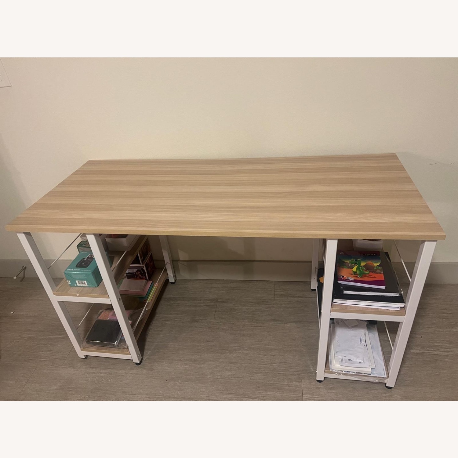 Amazon 55” Office Desk with 4 Open Storage Shelves - image-2