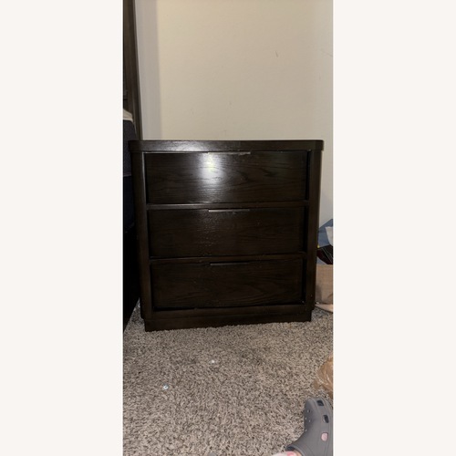 Used Rooms To Go Dark Brown Wood Nightstands for sale on AptDeco