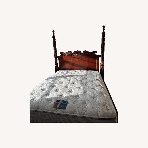 Used Back Sense Cloud Cushion White Fabric Queen Bed for sale on AptDeco