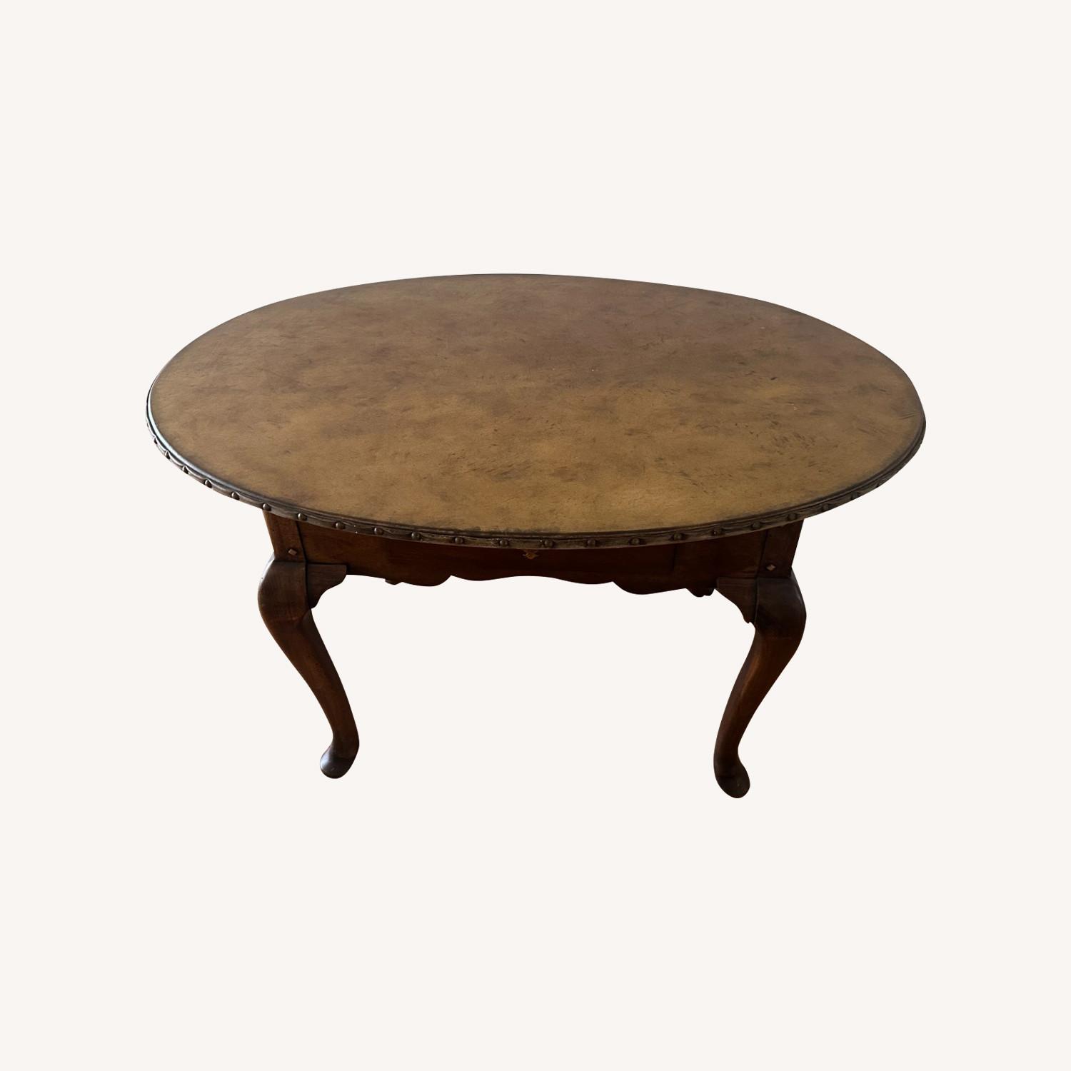 Dark Brown Wood Dining Table - image-0