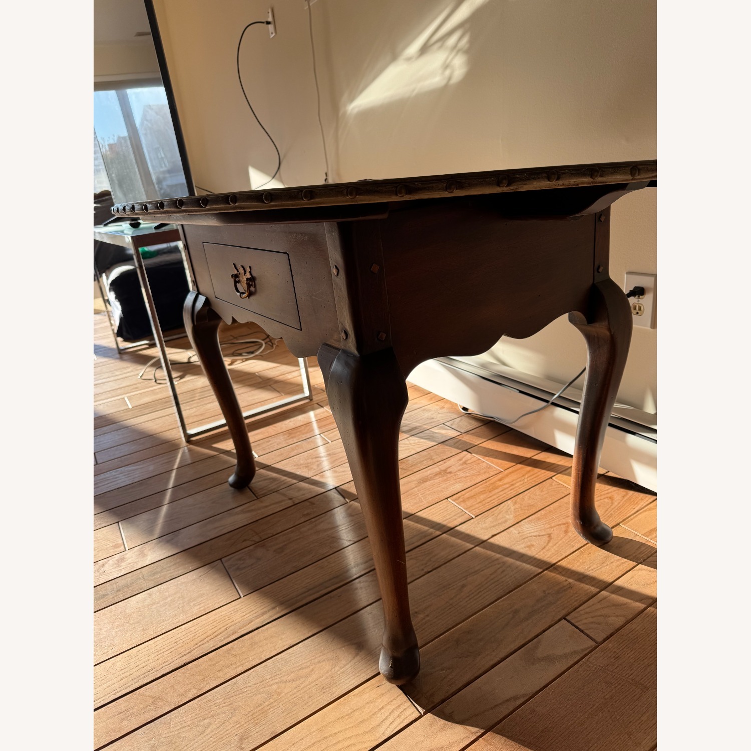 Dark Brown Wood Dining Table - image-4