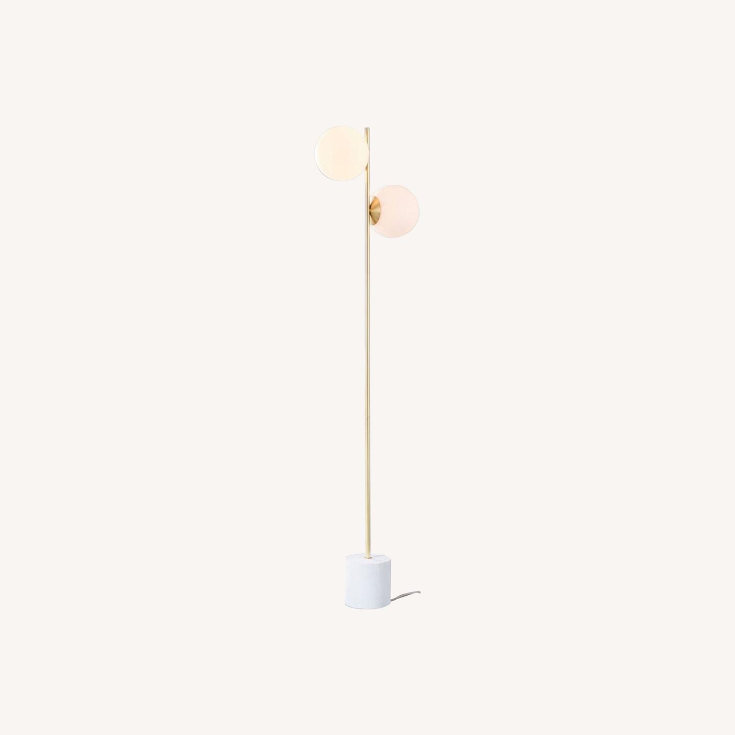 West Elm Gold Sphere & Stem 2-Light Floor Lamp - image-0
