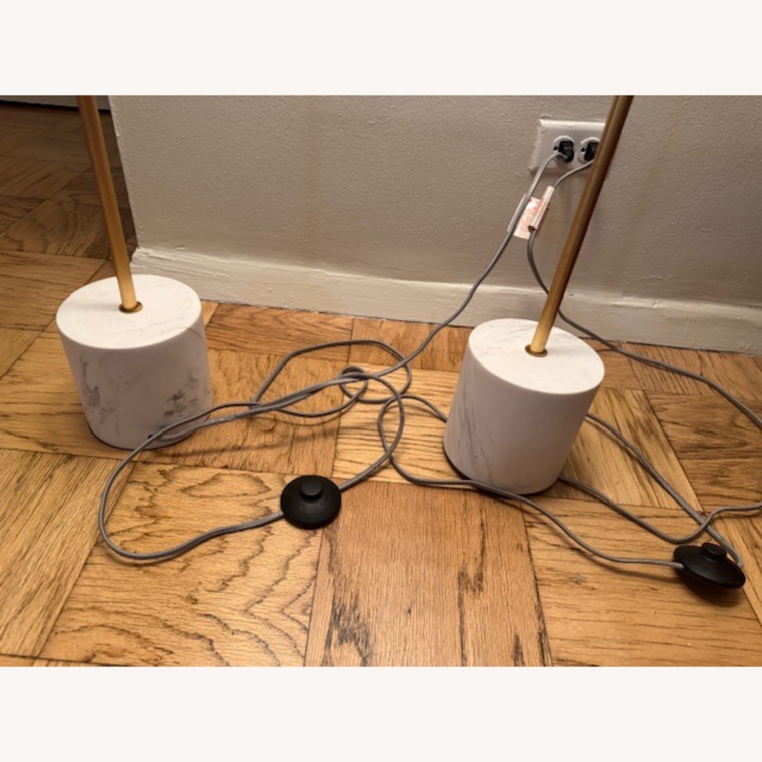 West Elm Gold Sphere & Stem 2-Light Floor Lamp - image-3