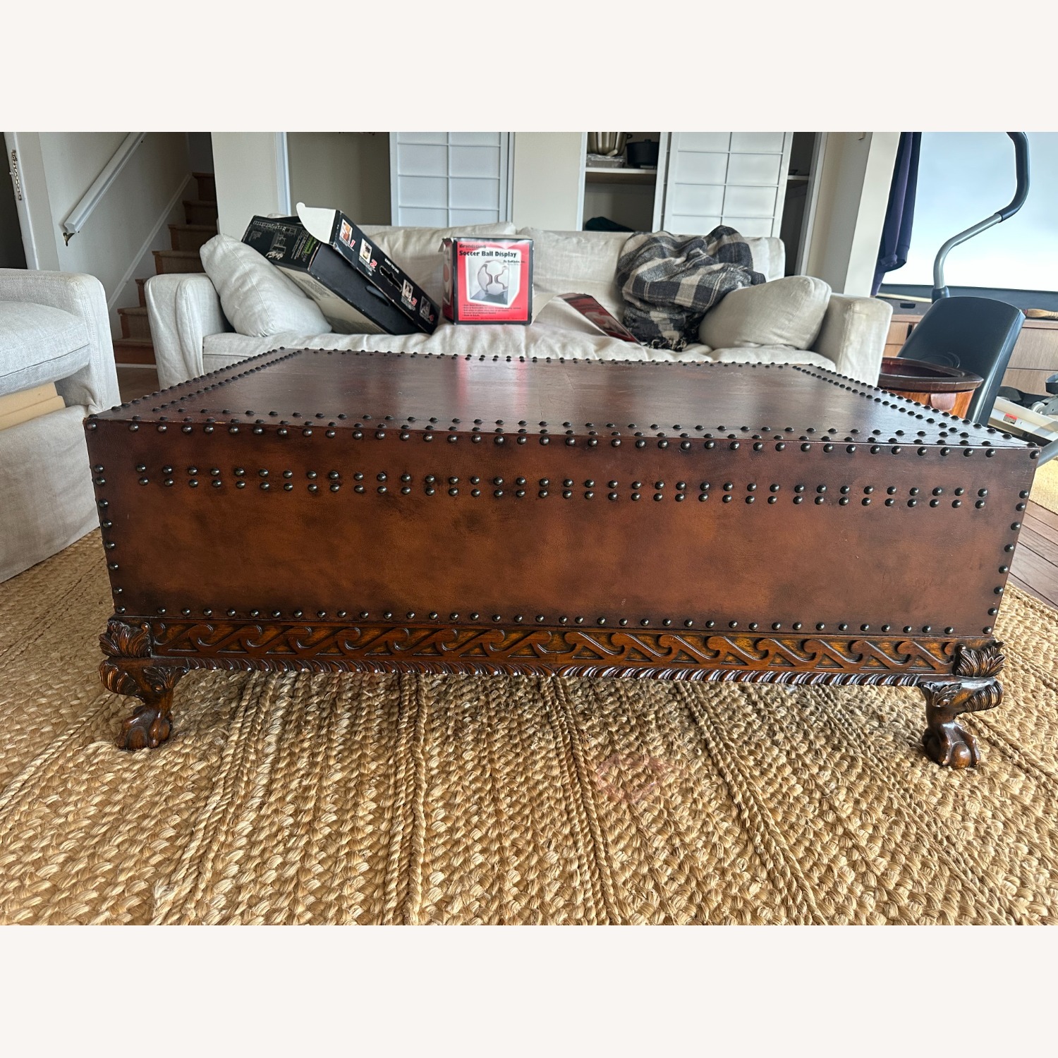 Dark Brown Wood Coffee Table - image-3