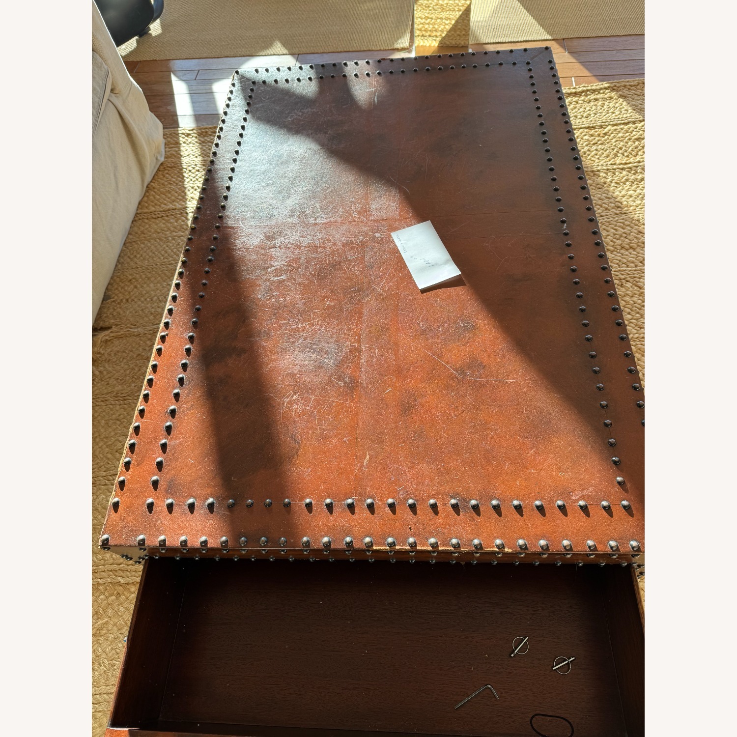 Dark Brown Wood Coffee Table - image-2