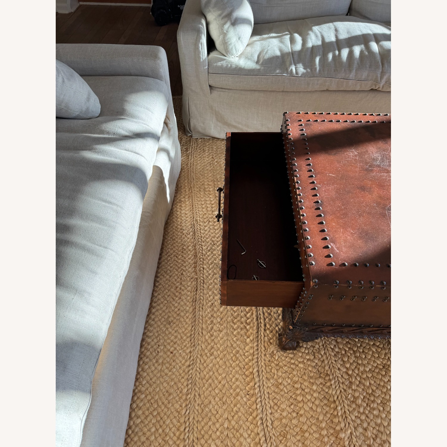 Dark Brown Wood Coffee Table - image-6