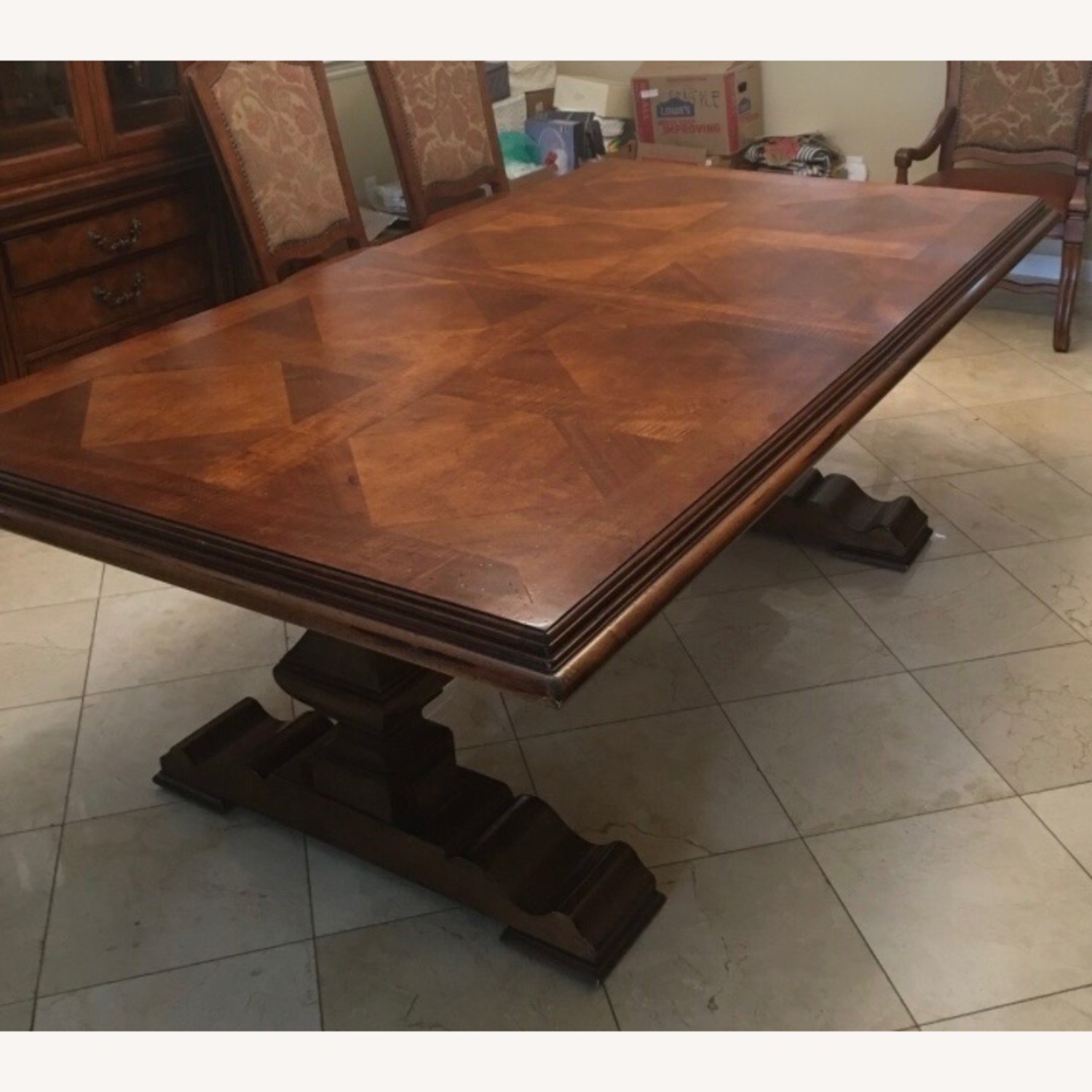 Stanley Furniture Dark Brown Wood Dining Table - image-1