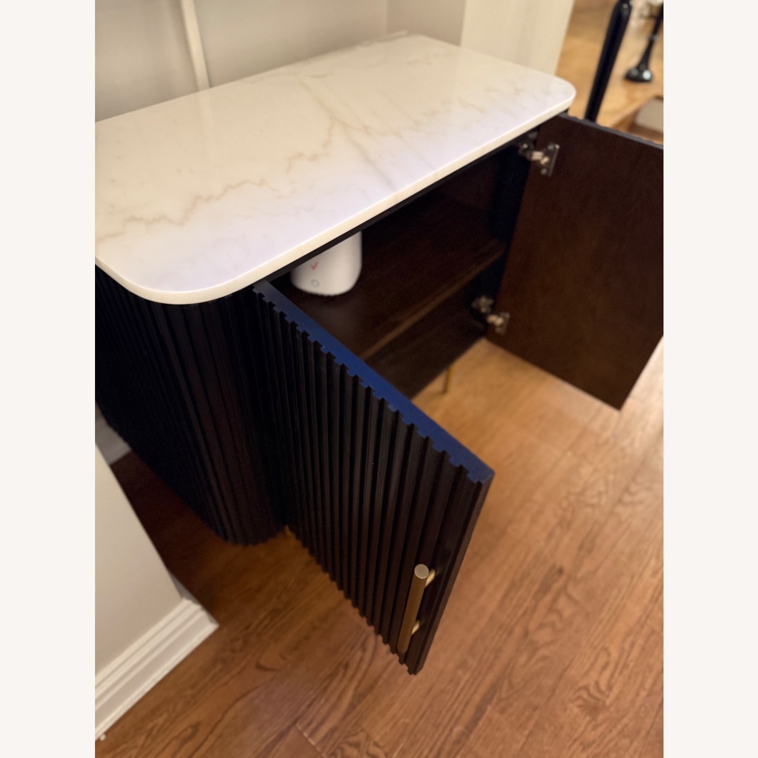 Finnley 2-Door Ebony Chest with Marble Top - image-6