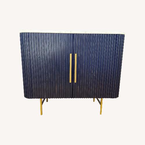 Used Finnley 2-Door Ebony Chest with Marble Top for sale on AptDeco