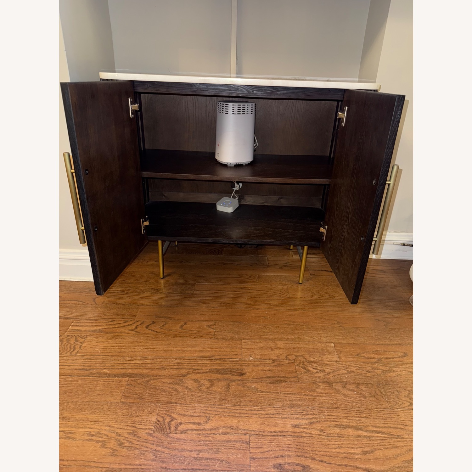 Finnley 2-Door Ebony Chest with Marble Top - image-7