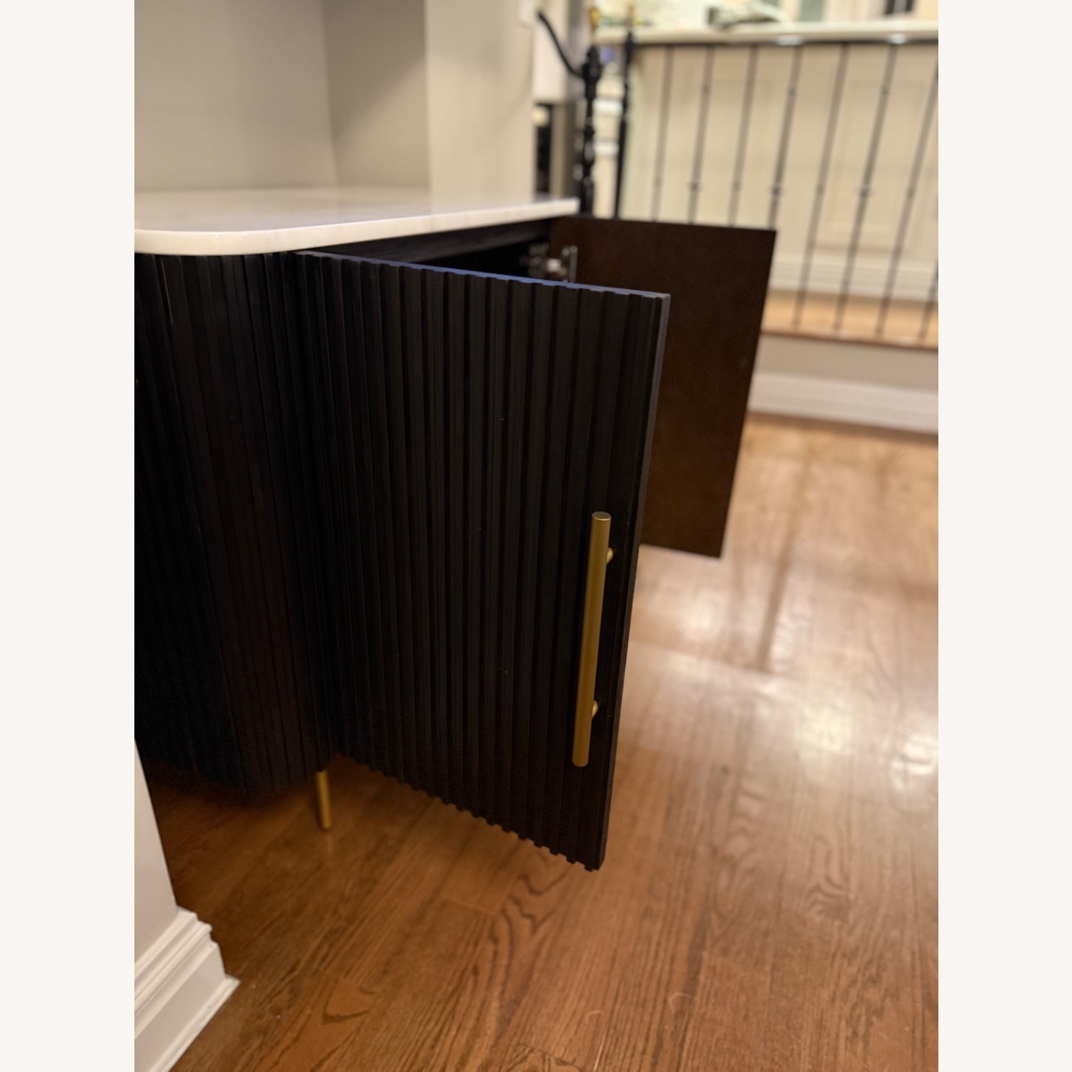 Finnley 2-Door Ebony Chest with Marble Top - image-5