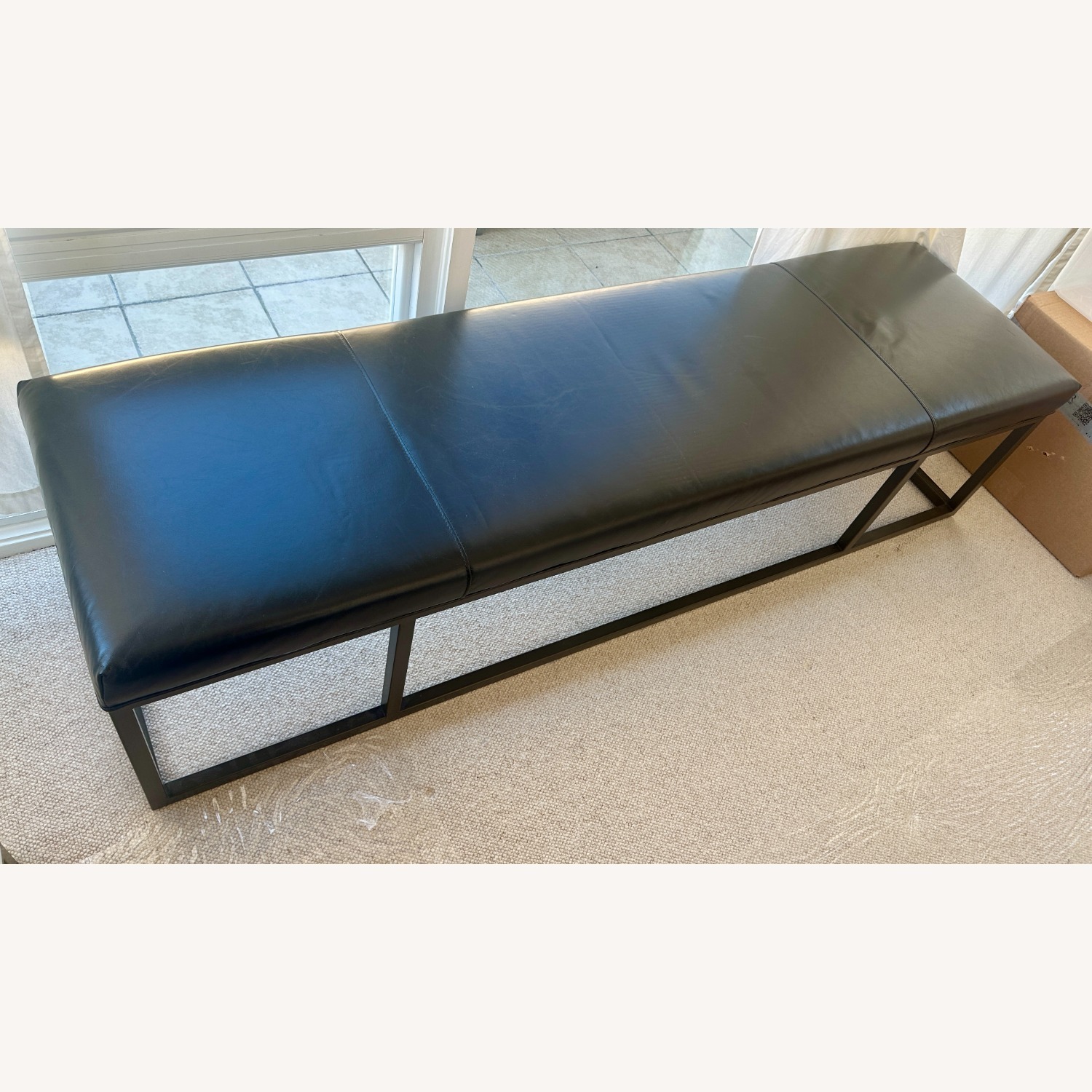 Perigold Four Hands Black Leather Bench - image-3