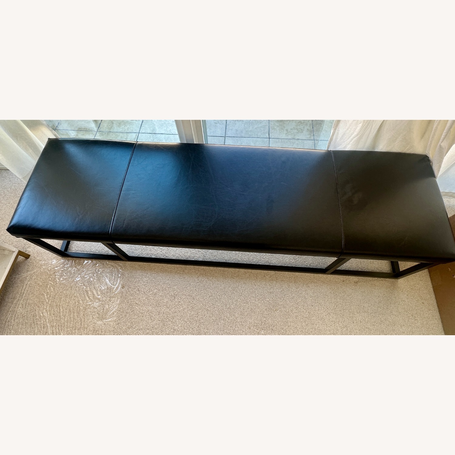 Perigold Four Hands Black Leather Bench - image-4