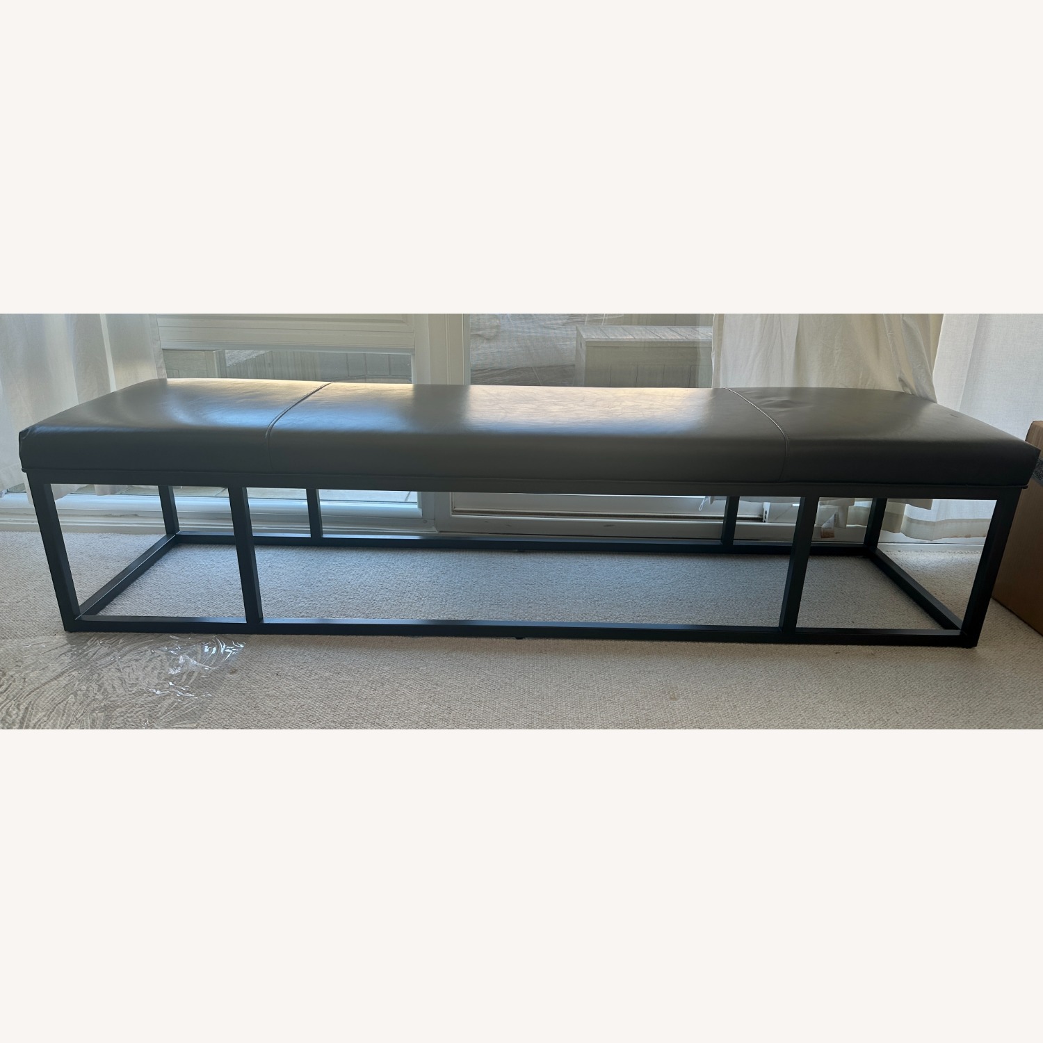 Perigold Four Hands Black Leather Bench - image-2