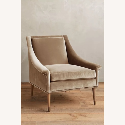 Used Anthropologie Light Gray Fabric Armchair for sale on AptDeco