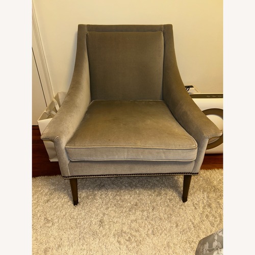 Used Anthropologie Light Gray Fabric Armchair for sale on AptDeco