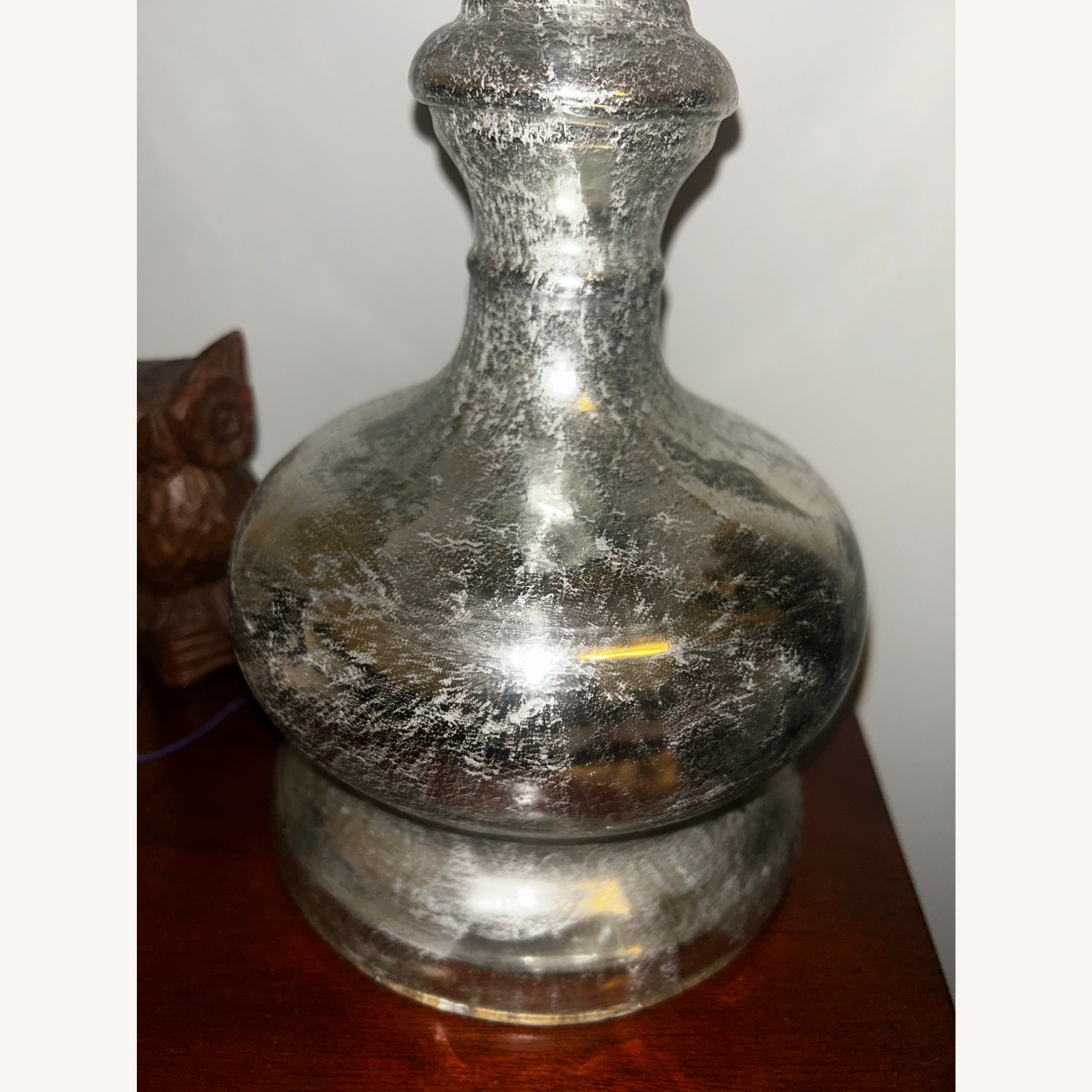 Pottery Barn Silver Fabric Table Lamps - image-3