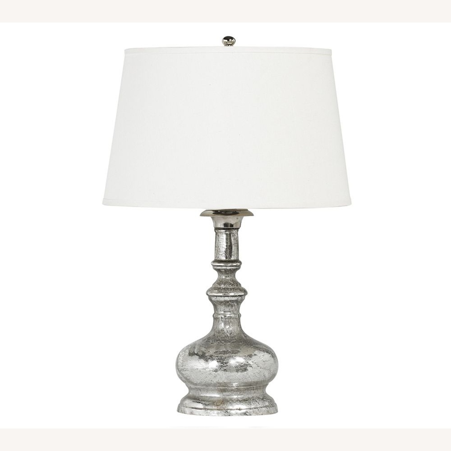 Pottery Barn Silver Fabric Table Lamps - image-5
