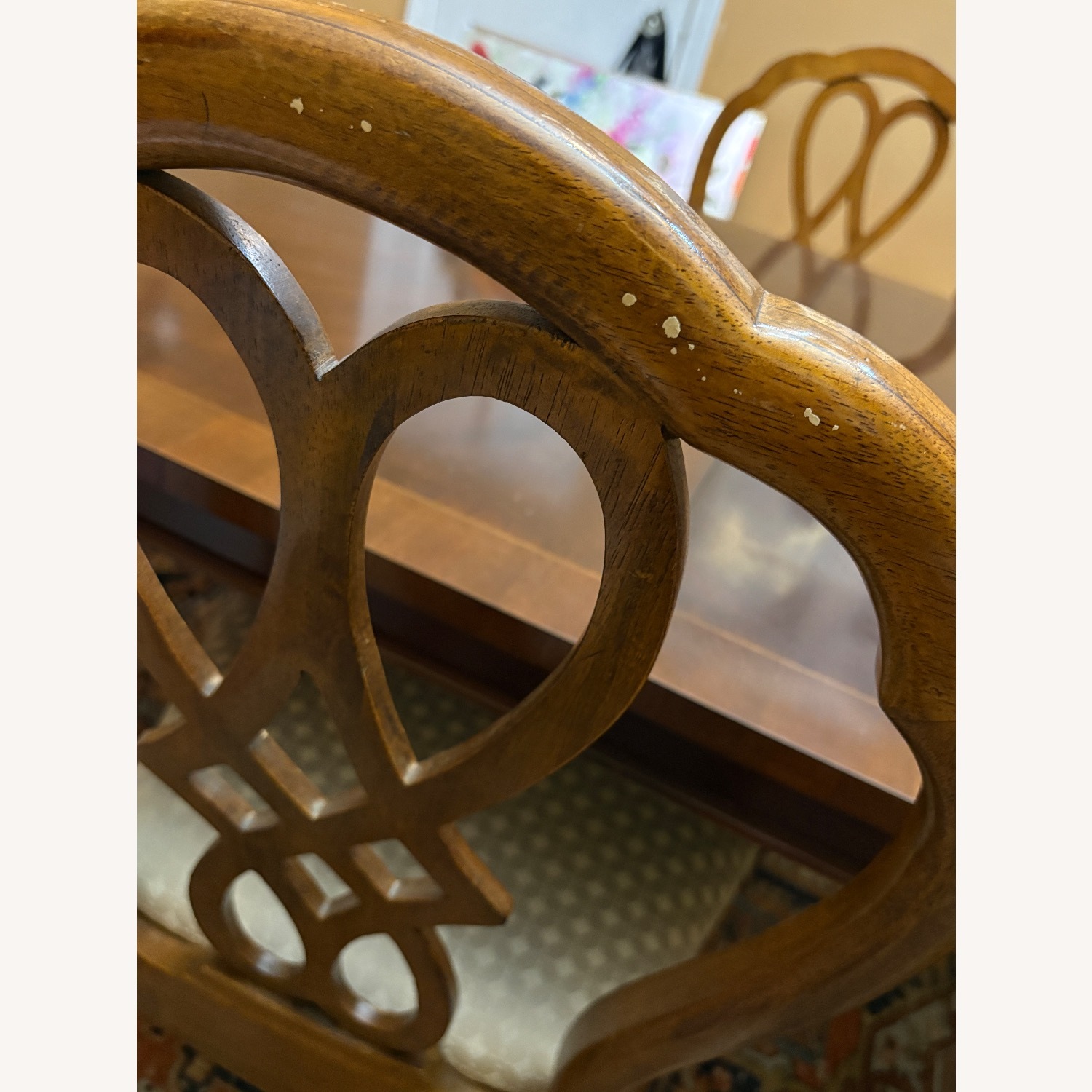 Dark Brown Wood Dining Set - image-3