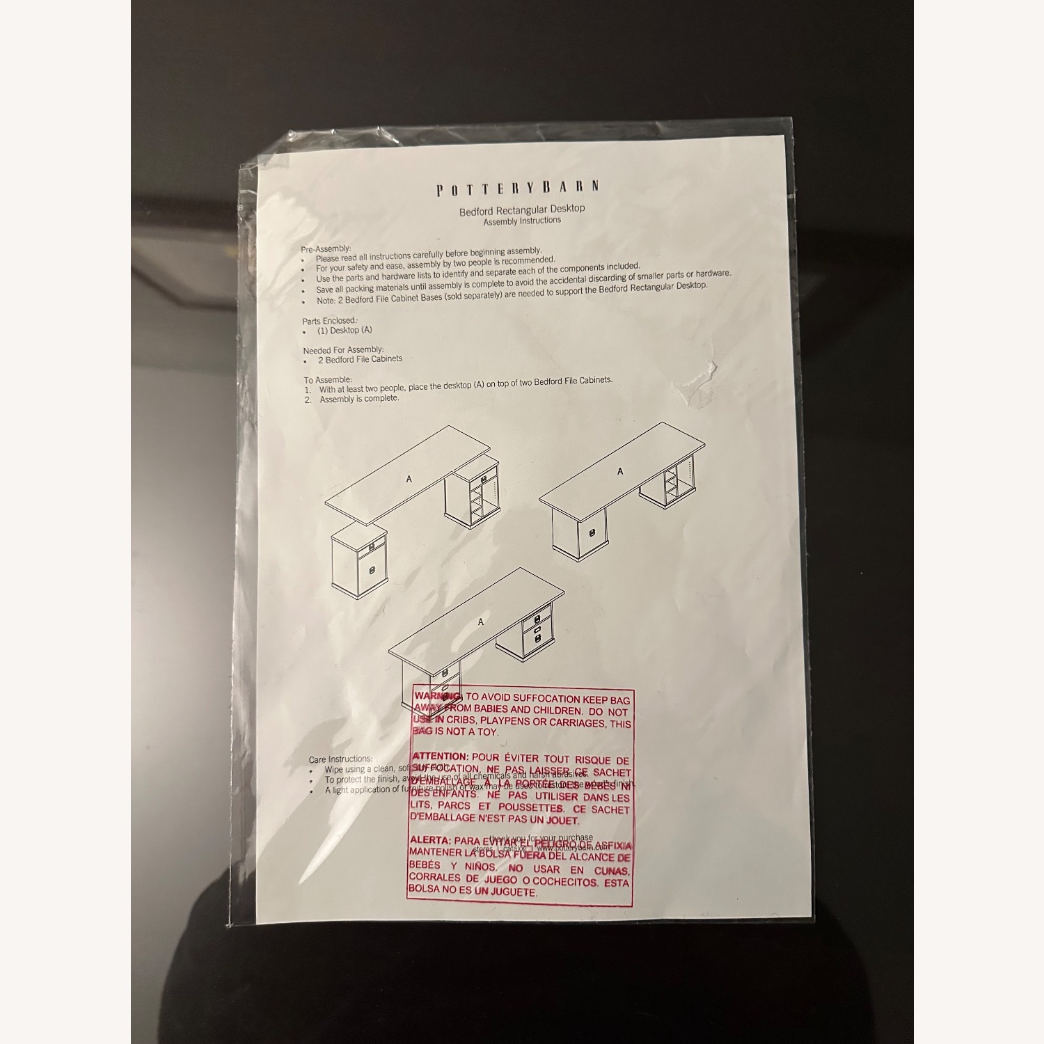 Pottery Barn Bedford Dark Brown Wood Desk - image-6