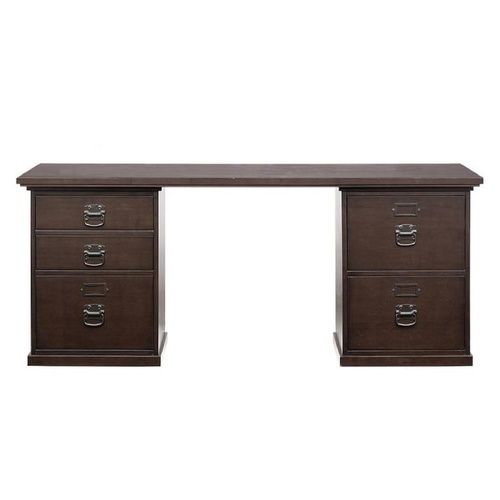 Used Pottery Barn Bedford Dark Brown Wood Desk for sale on AptDeco