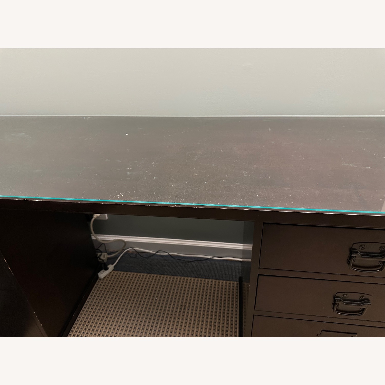 Pottery Barn Bedford Dark Brown Wood Desk - image-5