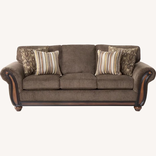 Used Rooms To Go Dark Brown Fabric 3+ Seater Sofa for sale on AptDeco