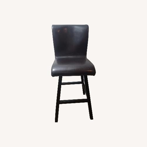 Used Bar Stool Dark Brown Leather Dining Chair for sale on AptDeco