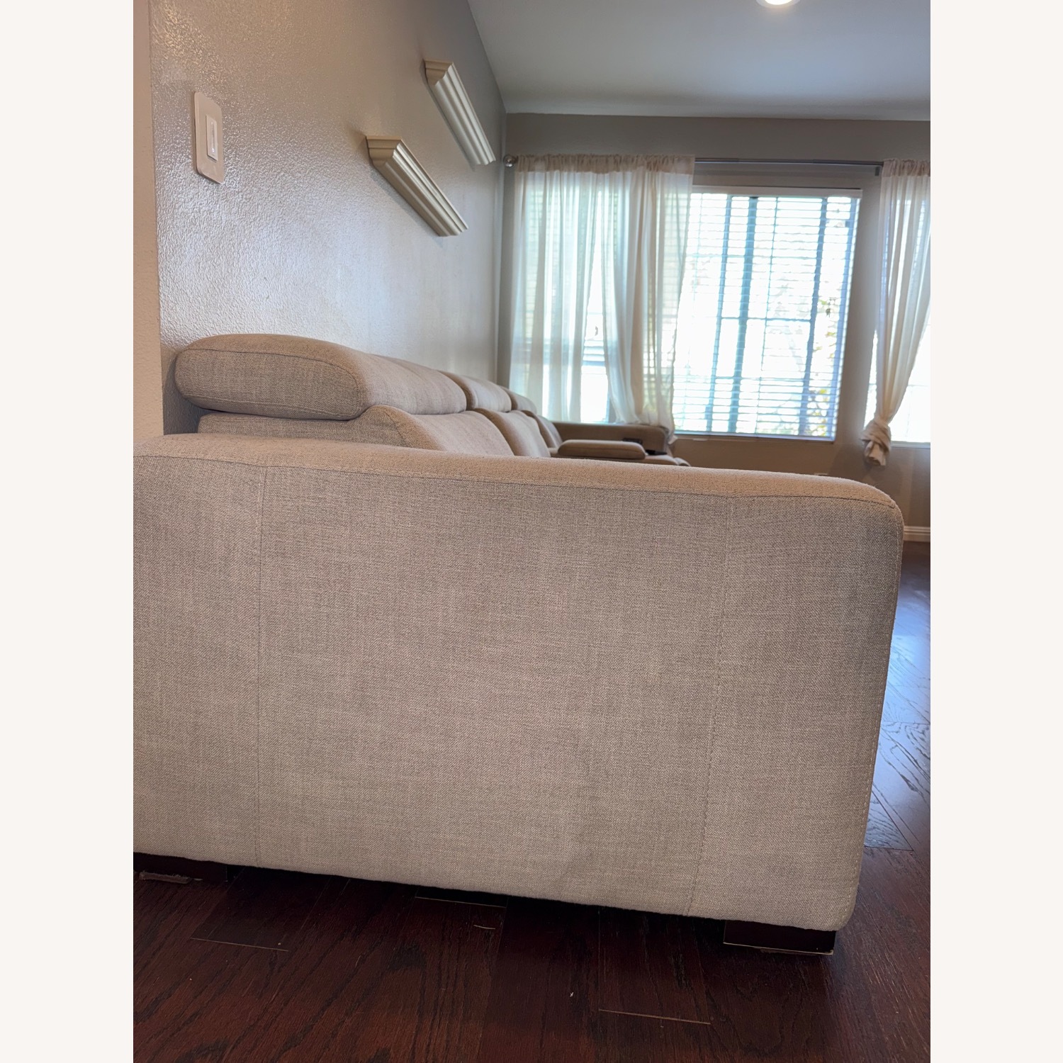 Ashley Furniture Light Gray Fabric 3+ Seater Sofa - image-2