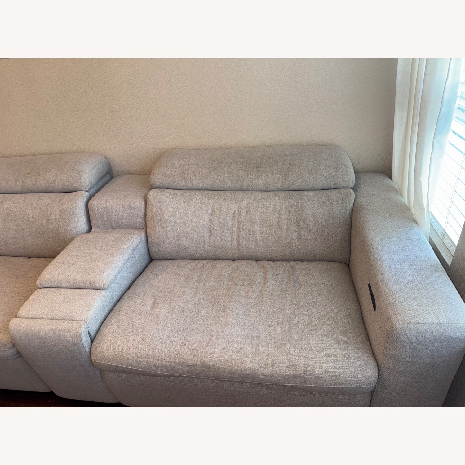 Ashley Furniture Light Gray Fabric 3+ Seater Sofa - image-5