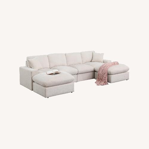 Used Beige Tolzmann 4 Seater with 2 Ottomans for sale on AptDeco