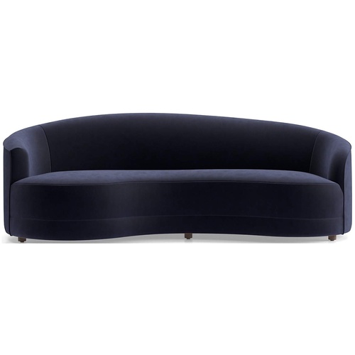 Used Crate & Barrel Blue Velvet 3+ Seater Sofa for sale on AptDeco