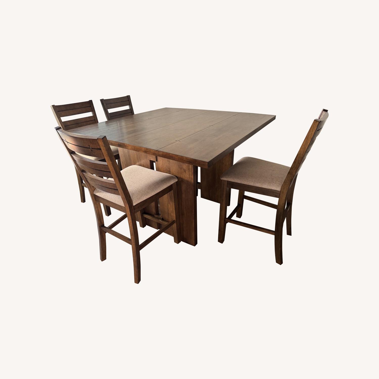 Living Spaces Lansing Dark Brown Wood Dining Table - image-0