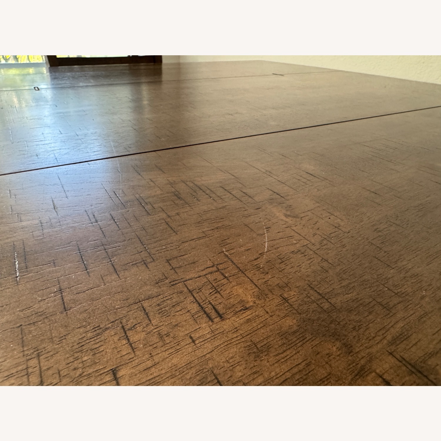 Living Spaces Lansing Dark Brown Wood Dining Table - image-8