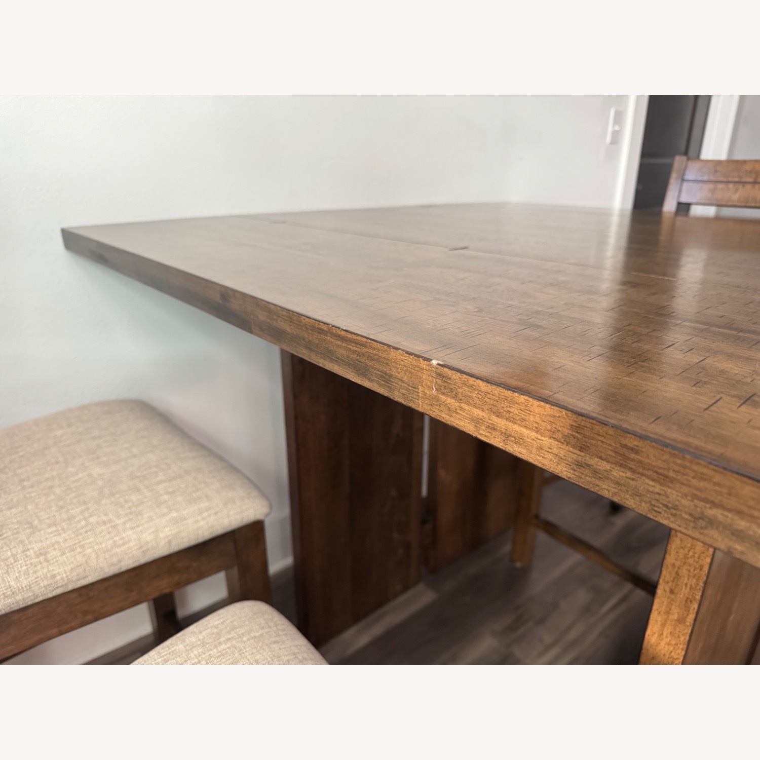 Living Spaces Lansing Dark Brown Wood Dining Table - image-9