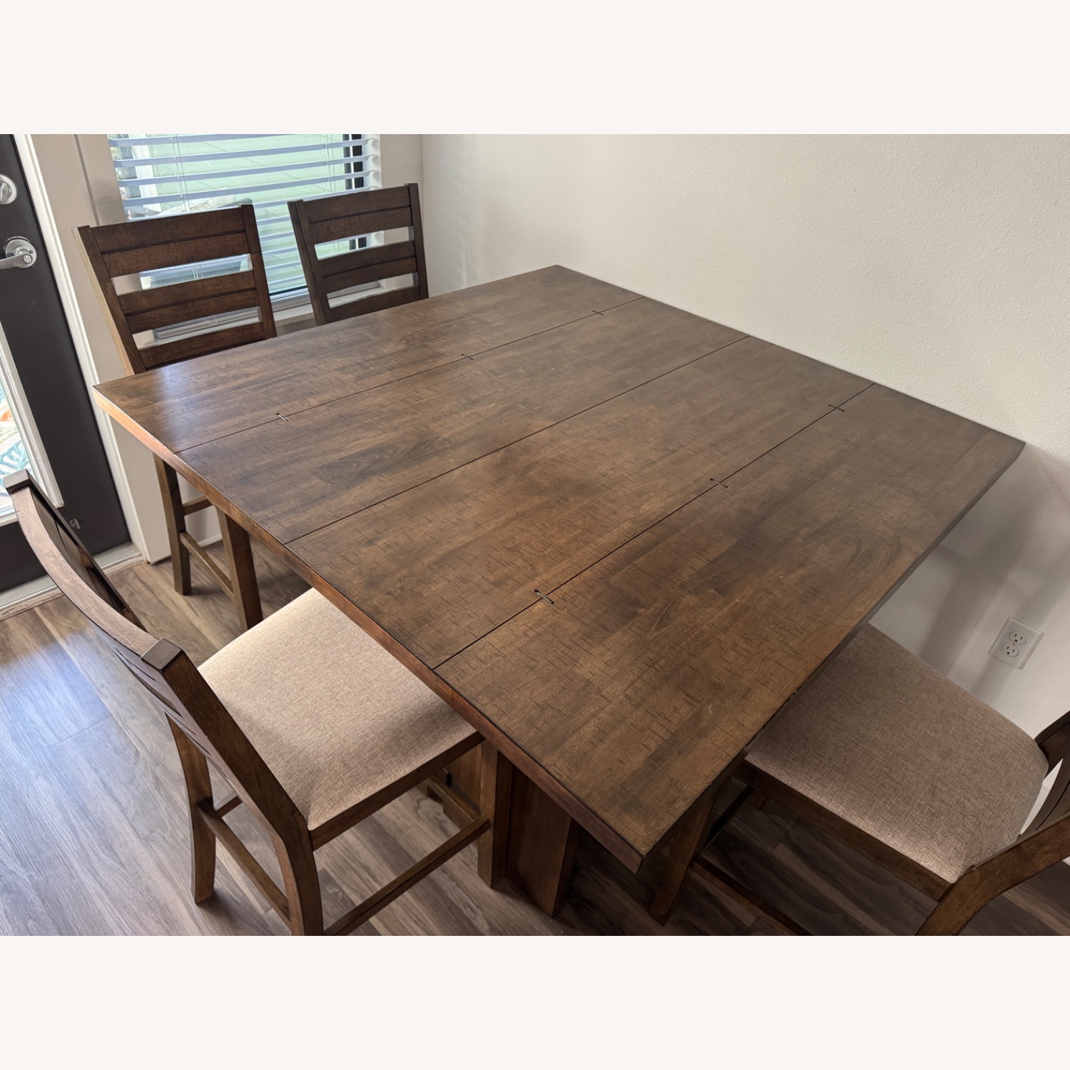 Living Spaces Lansing Dark Brown Wood Dining Table - image-4