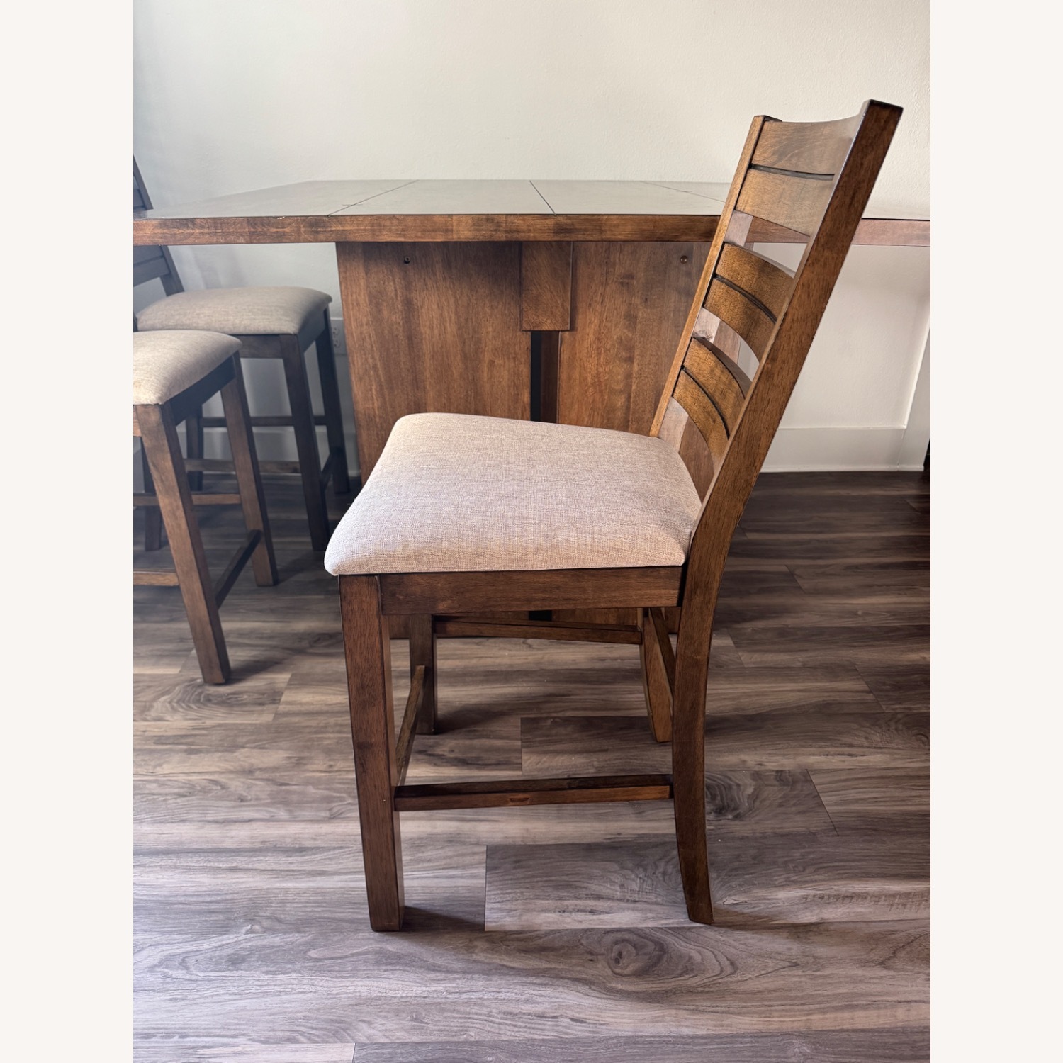 Living Spaces Lansing Dark Brown Wood Dining Table - image-5