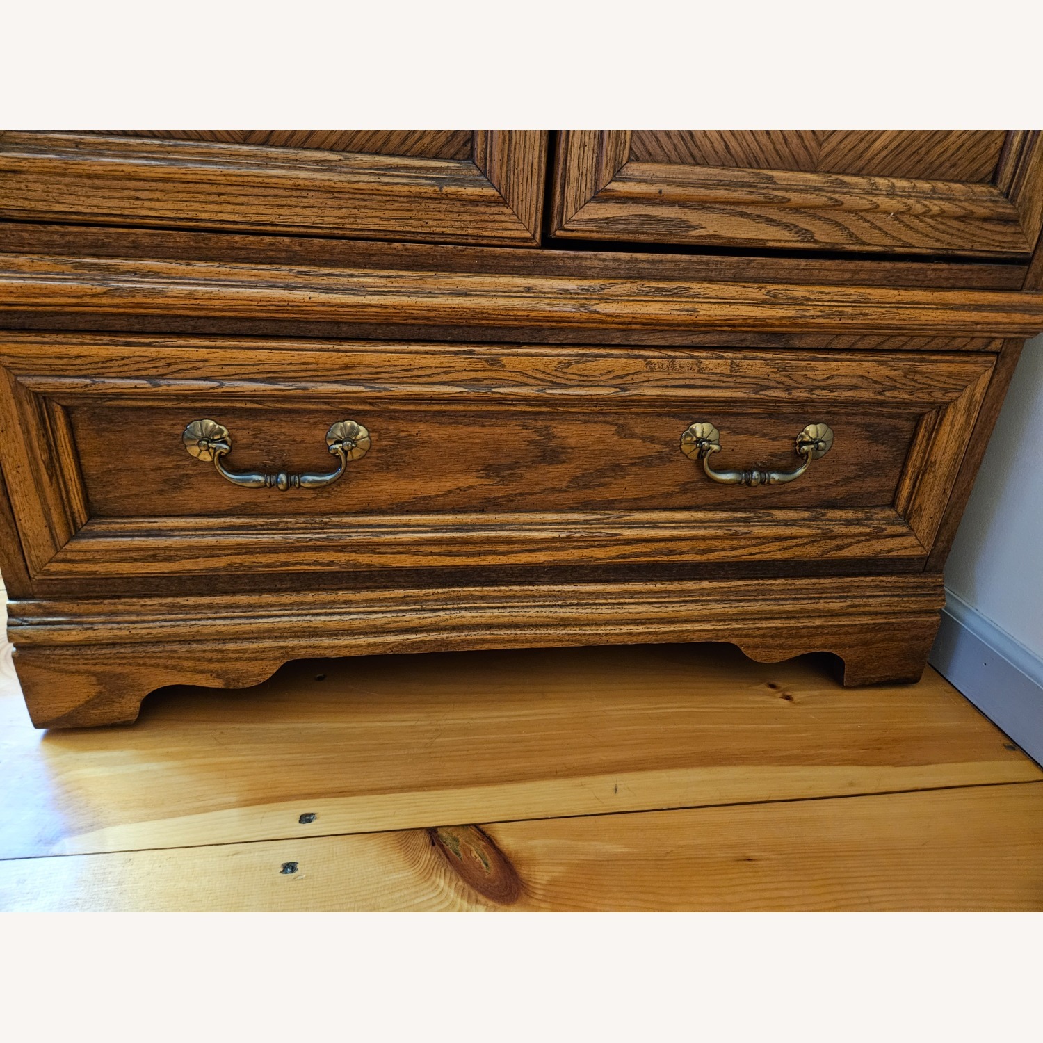 Vintage Solid Oak TV Cabinet - image-4