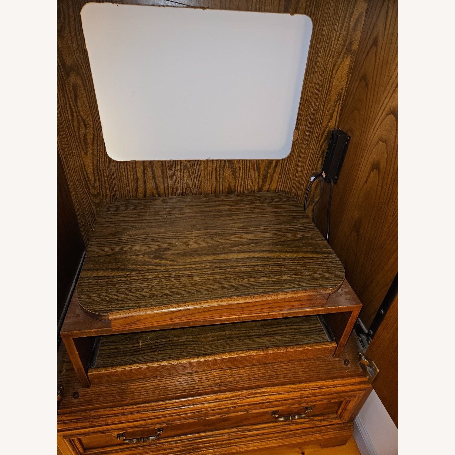 Vintage Solid Oak TV Cabinet - image-6