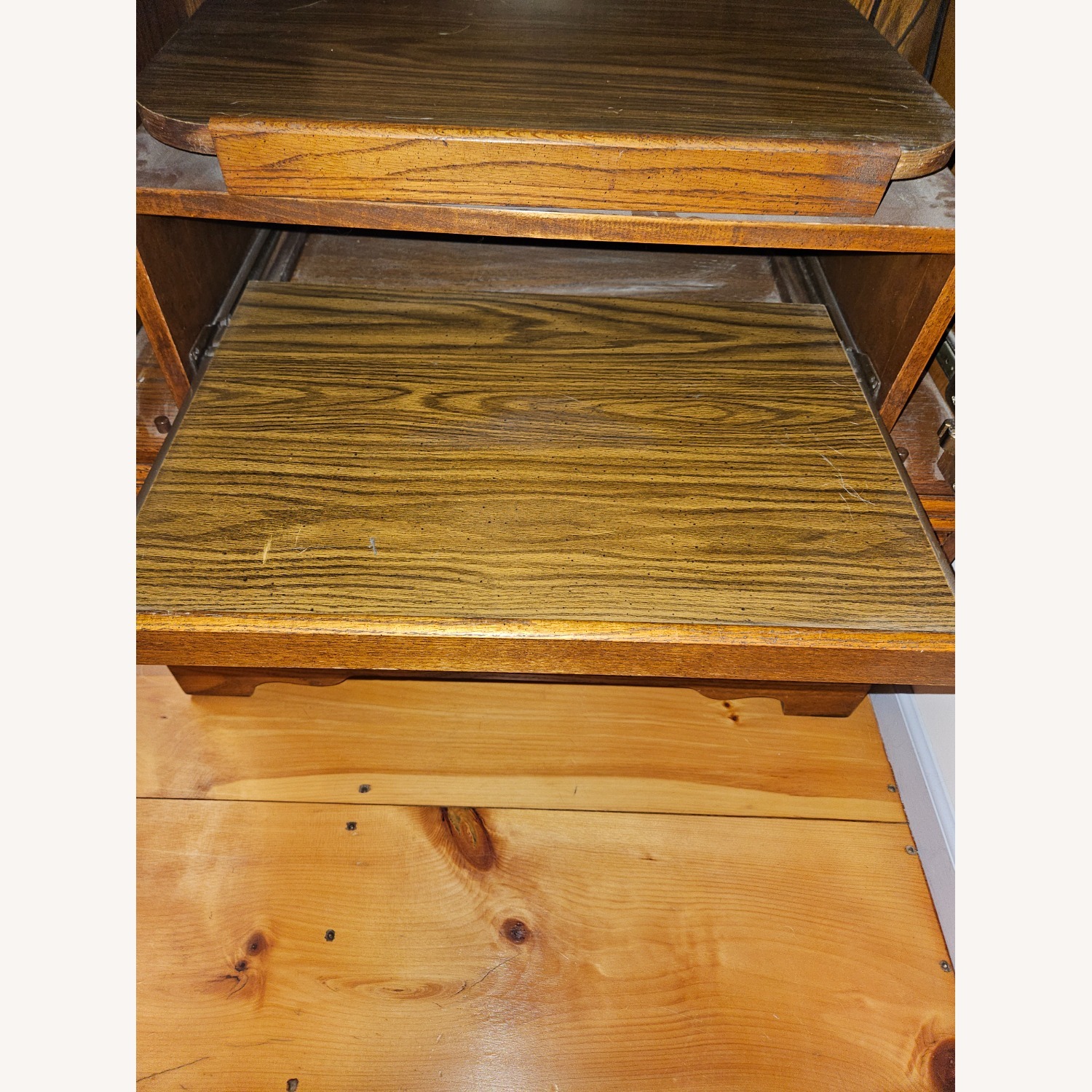 Vintage Solid Oak TV Cabinet - image-8