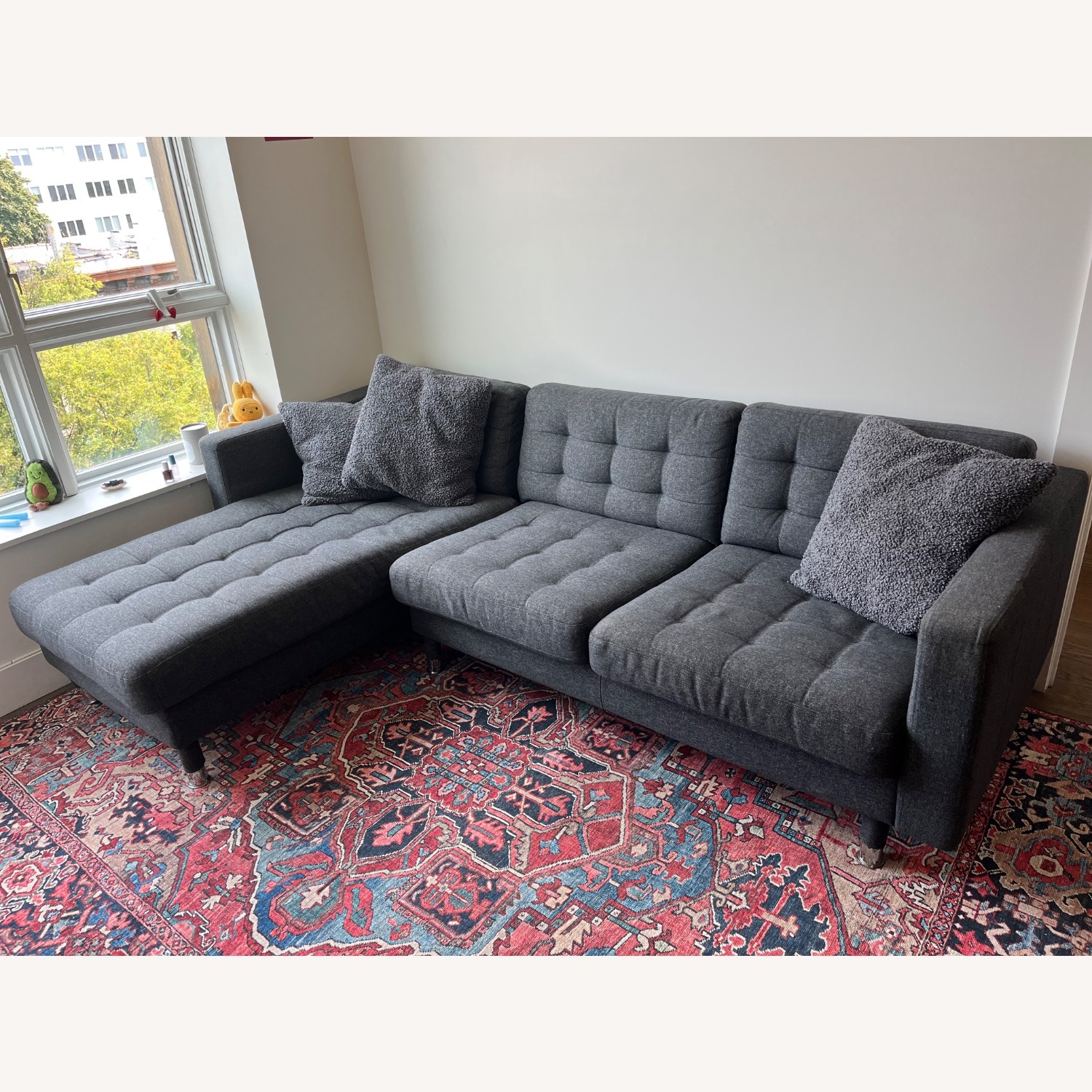 IKEA Morabo Dark Gray Fabric 2 Piece Sectional - image-2