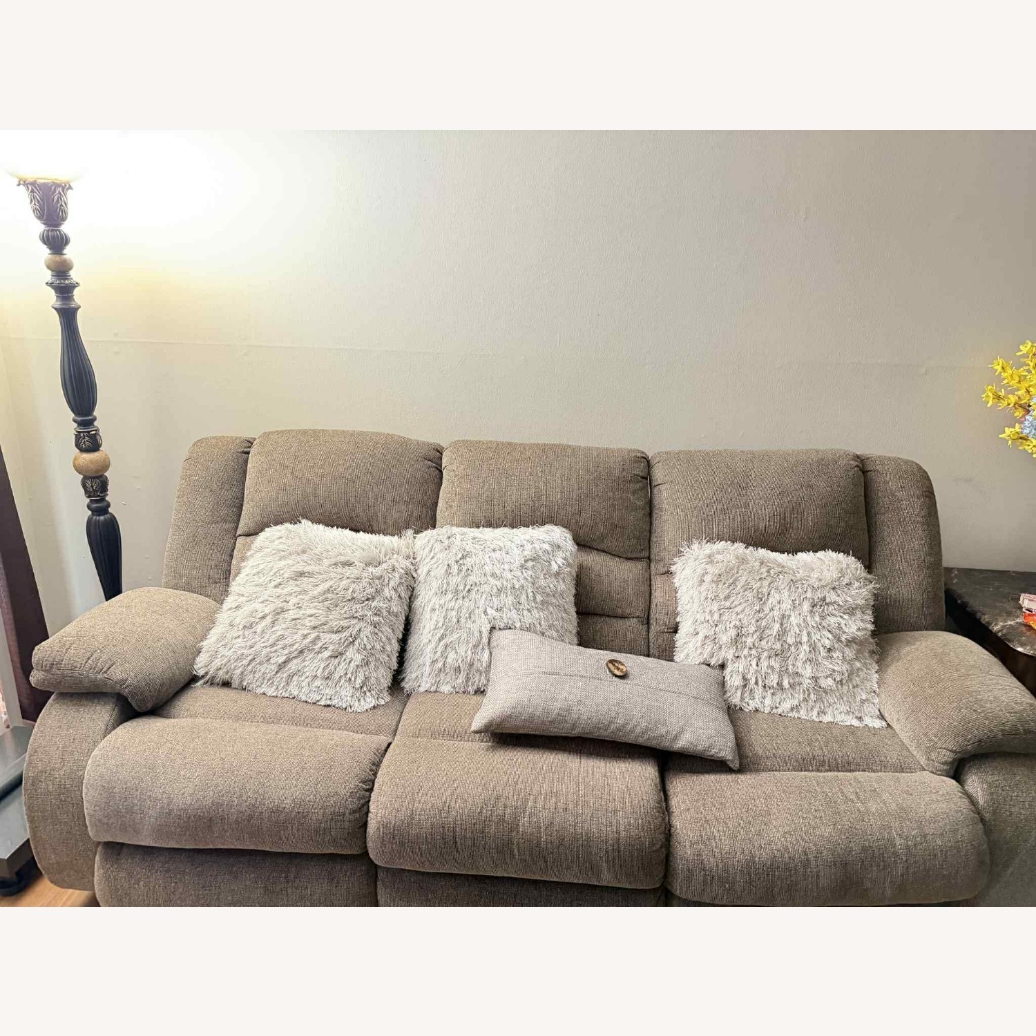 Ashley Furniture Light Gray Fabric 3+ Seater Sofa - image-3