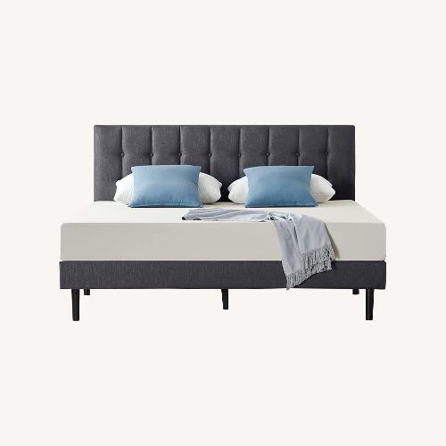 Used Charcoal Grey Wood Queen Bed for sale on AptDeco