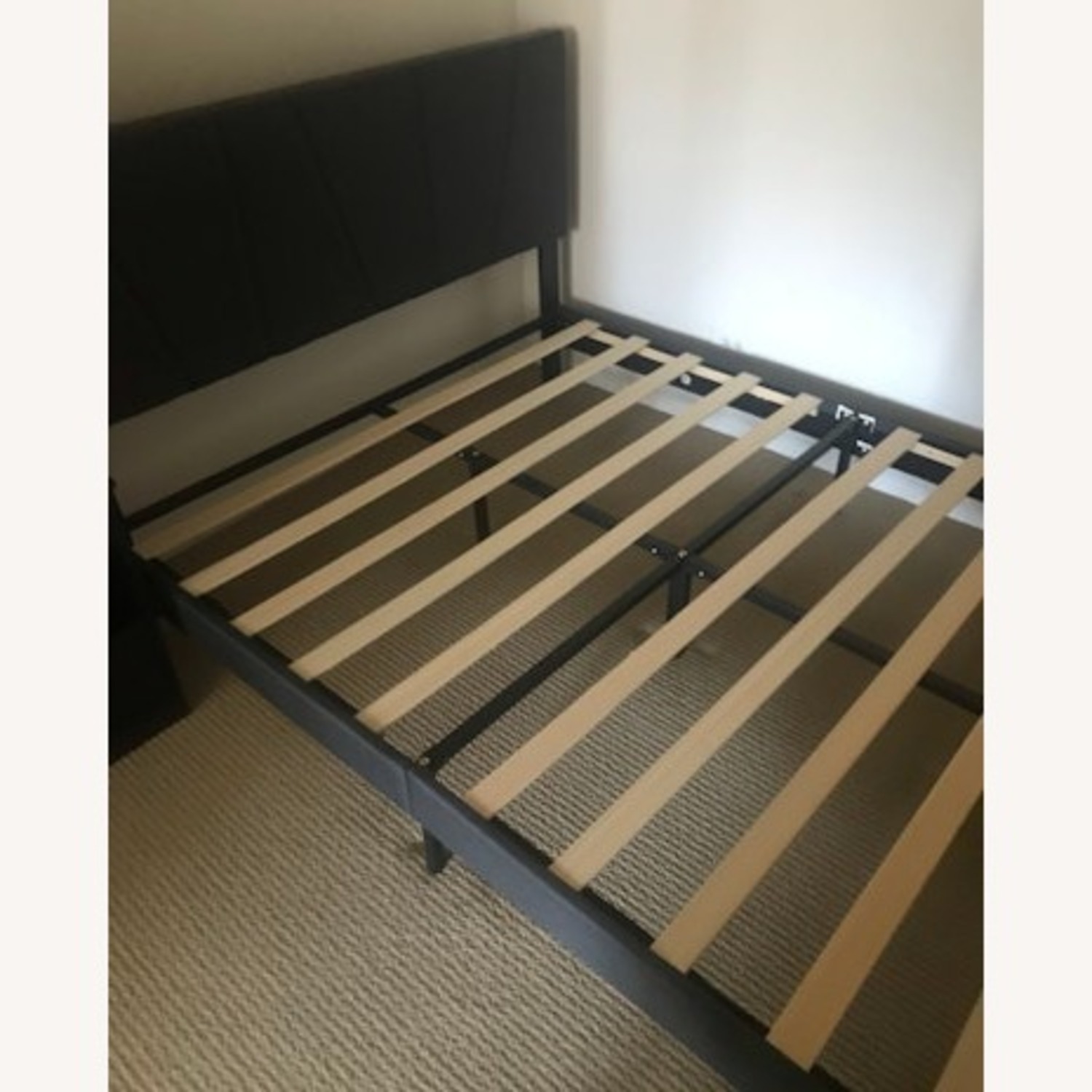 Charcoal Grey Wood Queen Bed - image-1