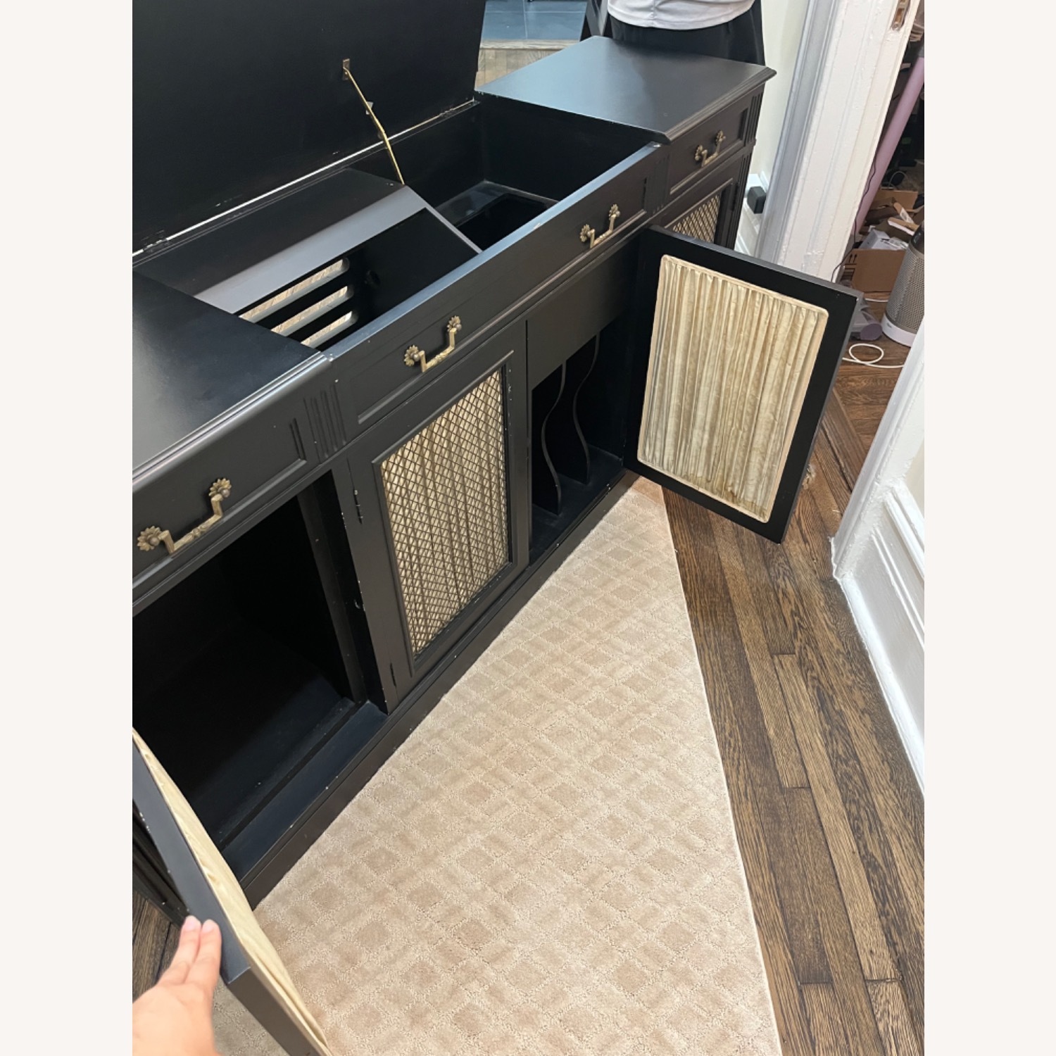 Vintage Solid Wood Four Door Credenza - image-2