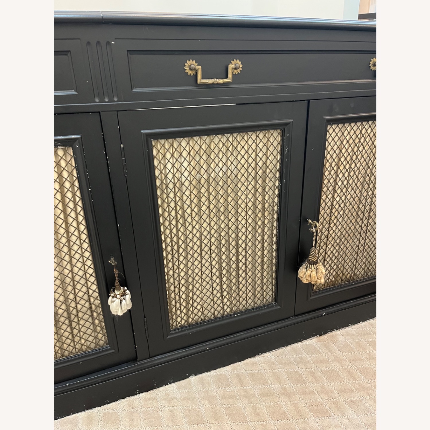 Vintage Solid Wood Four Door Credenza - image-5