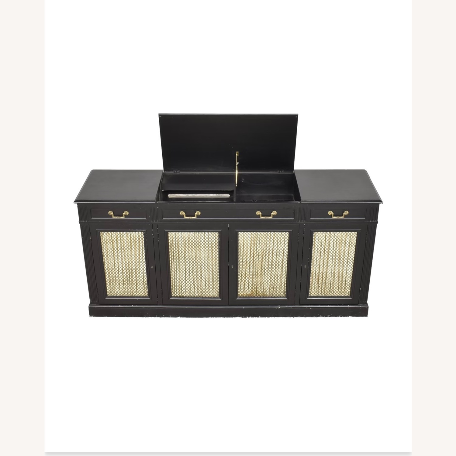 Vintage Solid Wood Four Door Credenza - image-9